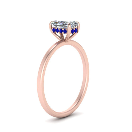 Radiant Cut Lab Grown Hidden Halo Engagement Ring