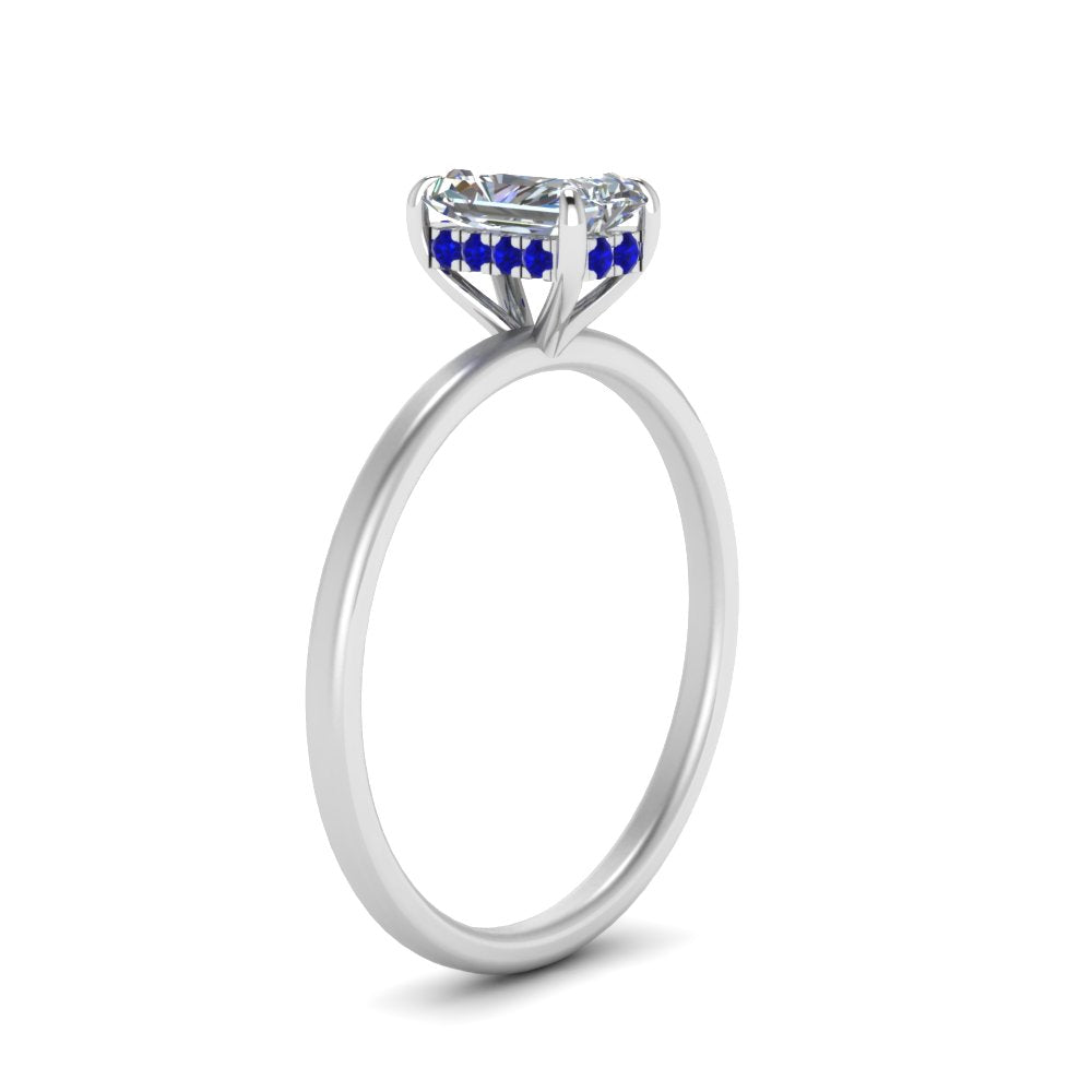 Radiant Cut Thin Setting Hidden Halo Ring