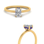 Load image into Gallery viewer, Radiant Cut Thin Setting Hidden Halo Diamond Ring
