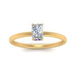 Load image into Gallery viewer, Radiant Cut Thin Setting Hidden Halo Diamond Ring
