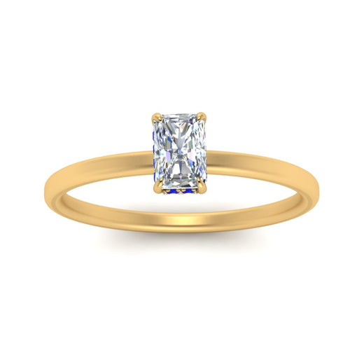 Radiant Cut Lab Grown Hidden Halo Engagement Ring