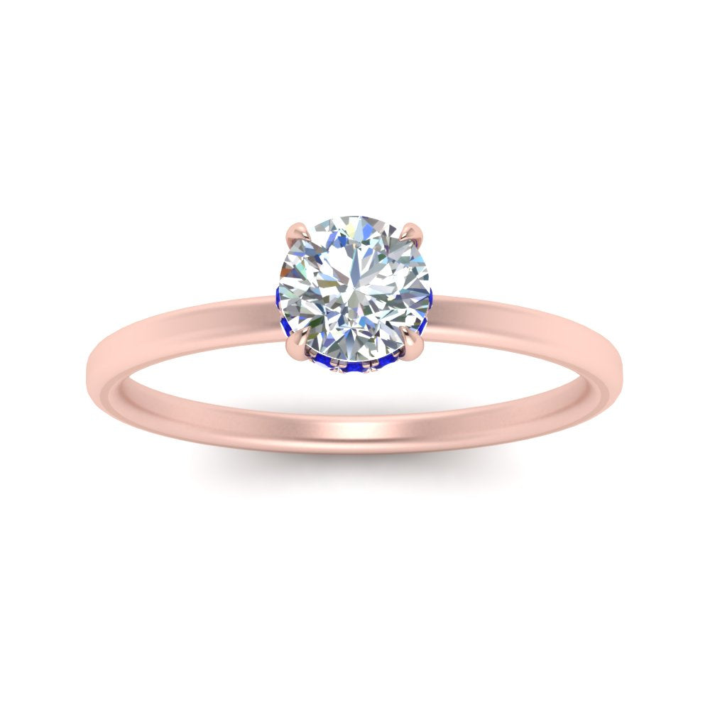 Round Cut Thin Setting Hidden Halo Ring