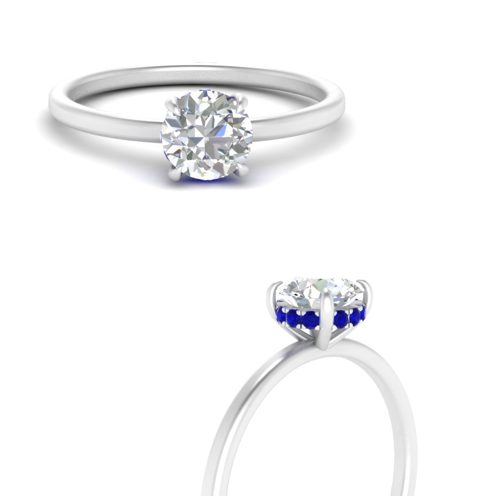 Round Cut Thin Setting Hidden Halo Ring