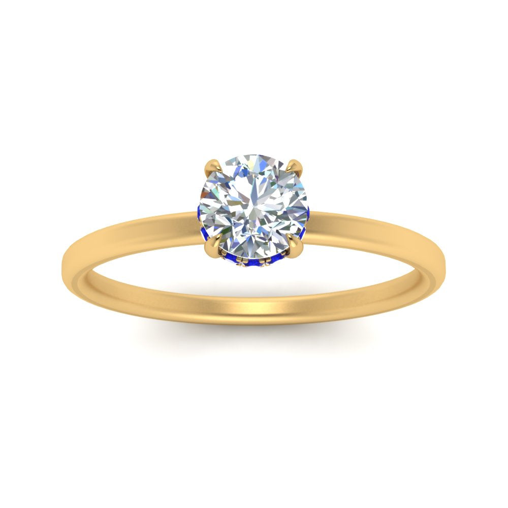 Round Cut Thin Setting Hidden Halo Ring