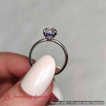 Load image into Gallery viewer, Round Cut Thin Setting Hidden Halo Diamond Ring
