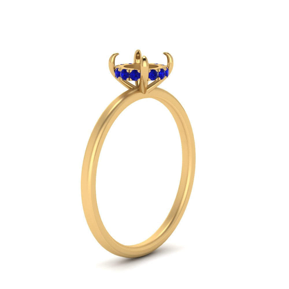 Semi Mount Thin Setting Hidden Halo Ring