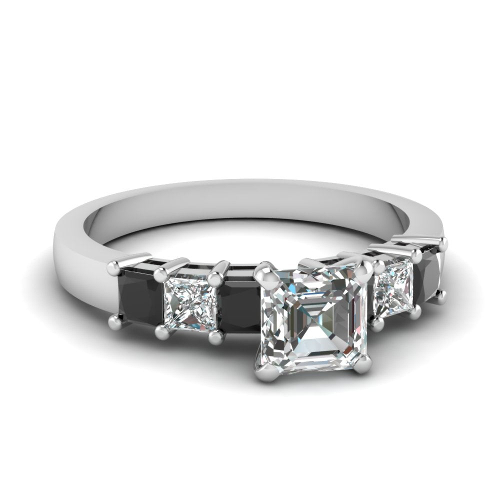 white-gold-asscher-white-diamond-engagement-wedding-ring-with-black-diamond-in-prong-set-FDENS1027ASRGBLACK-NL-WG_8a1c52ac-6c13-41f5-9ae4-9c613d0b8757
