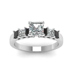 Load image into Gallery viewer, white-gold-asscher-white-diamond-engagement-wedding-ring-with-black-diamond-in-prong-set-FDENS1027ASRGBLACKANGLE5-NL-WG_606e6f27-1b97-4c2e-896b-04daf3b8f897
