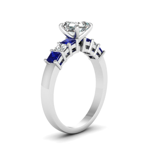 white-gold-asscher-white-diamond-engagement-wedding-ring-with-blue-sapphire-in-prong-set-FDENS1027ASRGSABLANGLE2-NL-WG