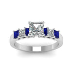Load image into Gallery viewer, white-gold-asscher-white-diamond-engagement-wedding-ring-with-blue-sapphire-in-prong-set-FDENS1027ASRGSABLANGLE5-NL-WG_b9a41d15-c739-46ff-98c8-79cd5540c12d
