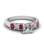 Load image into Gallery viewer, white-gold-asscher-white-diamond-engagement-wedding-ring-with-dark-pink-sapphire-in-prong-set-FDENS1027ASRGSADRPI-NL-WG_2c531244-522a-4ea3-a30a-b7831ec09384
