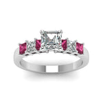 Load image into Gallery viewer, white-gold-asscher-white-diamond-engagement-wedding-ring-with-dark-pink-sapphire-in-prong-set-FDENS1027ASRGSADRPIANGLE5-NL-WG_597d4e62-8266-4c68-8265-feaaf9b7a676

