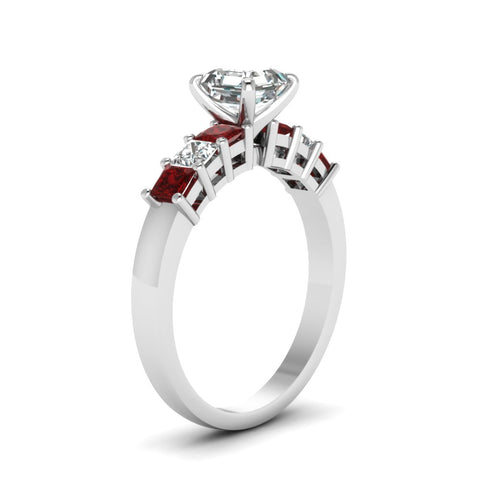 white-gold-asscher-white-diamond-engagement-wedding-ring-with-red-ruby-in-prong-set-FDENS1027ASRGRUDRANGLE2-NL-WG