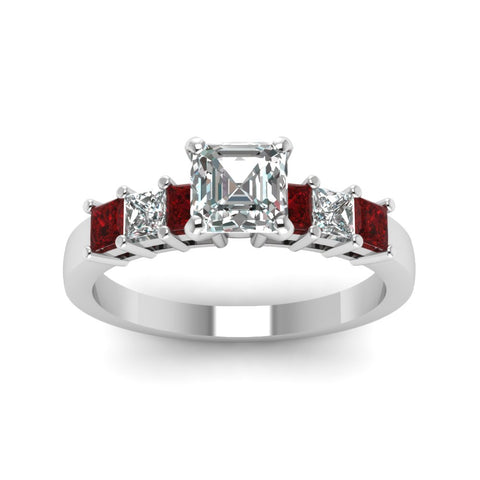white-gold-asscher-white-diamond-engagement-wedding-ring-with-red-ruby-in-prong-set-FDENS1027ASRGRUDRANGLE5-NL-WG