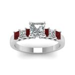 Load image into Gallery viewer, white-gold-asscher-white-diamond-engagement-wedding-ring-with-red-ruby-in-prong-set-FDENS1027ASRGRUDRANGLE5-NL-WG_6198387d-da20-4121-bf41-580b07e11a4c
