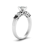 Load image into Gallery viewer, white-gold-cushion-white-diamond-engagement-wedding-ring-with-black-diamond-in-prong-set-FDENS1027CURGBLACKANGLE2-NL-WG
