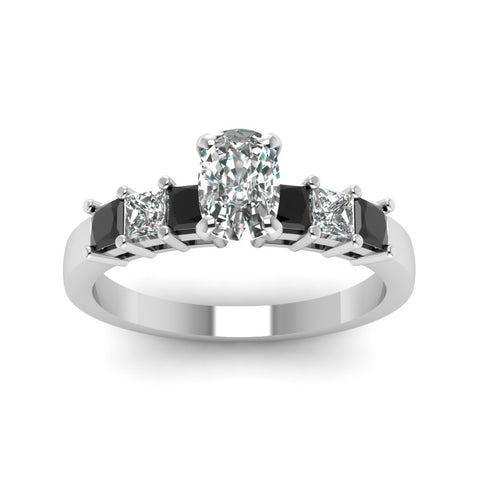 white-gold-cushion-white-diamond-engagement-wedding-ring-with-black-diamond-in-prong-set-FDENS1027CURGBLACKANGLE5-NL-WG