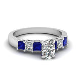Load image into Gallery viewer, white-gold-cushion-white-diamond-engagement-wedding-ring-with-blue-sapphire-in-prong-set-FDENS1027CURGSABL-NL-WG_73124eaf-f968-4d6f-a0fa-cf6a0eea8e41
