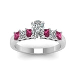 Load image into Gallery viewer, white-gold-cushion-white-diamond-engagement-wedding-ring-with-dark-pink-sapphire-in-prong-set-FDENS1027CURGSADRPIANGLE5-NL-WG
