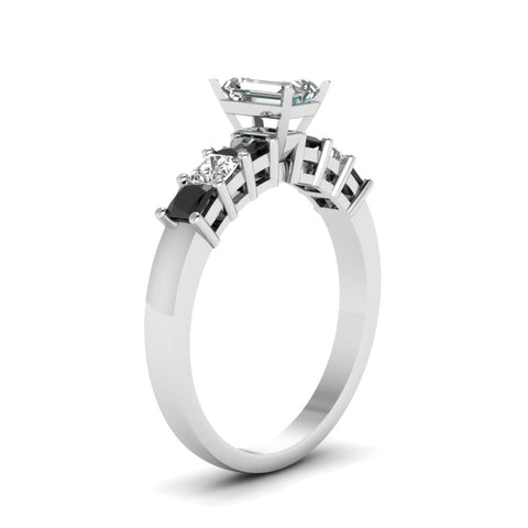 white-gold-emerald-white-diamond-engagement-wedding-ring-with-black-diamond-in-prong-set-FDENS1027EMRGBLACKANGLE2-NL-WG