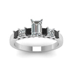 Load image into Gallery viewer, white-gold-emerald-white-diamond-engagement-wedding-ring-with-black-diamond-in-prong-set-FDENS1027EMRGBLACKANGLE5-NL-WG_e5645d32-9caa-47d6-b50a-57fdb0d8b7aa

