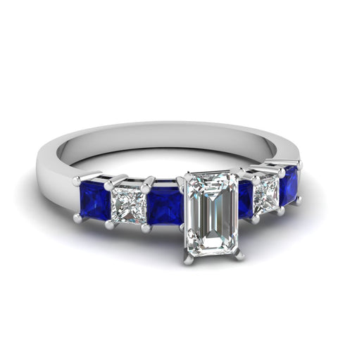 white-gold-emerald-white-diamond-engagement-wedding-ring-with-blue-sapphire-in-prong-set-FDENS1027EMRGSABL-NL-WG