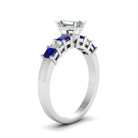 white-gold-emerald-white-diamond-engagement-wedding-ring-with-blue-sapphire-in-prong-set-FDENS1027EMRGSABLANGLE2-NL-WG