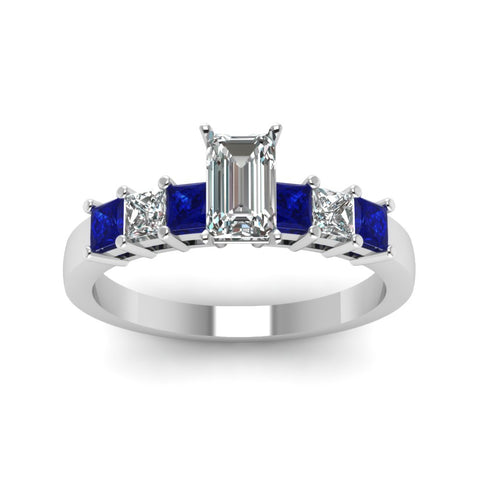 white-gold-emerald-white-diamond-engagement-wedding-ring-with-blue-sapphire-in-prong-set-FDENS1027EMRGSABLANGLE5-NL-WG