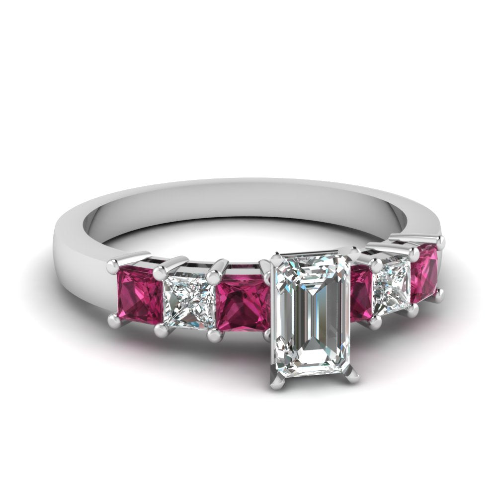 white-gold-emerald-white-diamond-engagement-wedding-ring-with-dark-pink-sapphire-in-prong-set-FDENS1027EMRGSADRPI-NL-WG