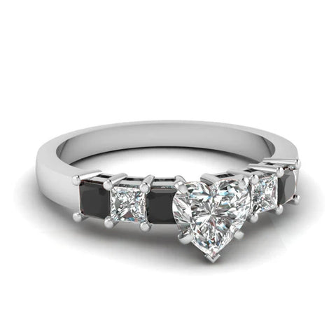 white-gold-heart-white-diamond-engagement-wedding-ring-with-black-diamond-in-prong-set-FDENS1027HTRGBLACK-NL-WG