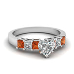 Load image into Gallery viewer, white-gold-heart-white-diamond-engagement-wedding-ring-with-orange-sapphire-in-prong-set-FDENS1027HTRGSAOR-NL-WG
