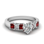 Load image into Gallery viewer, white-gold-heart-white-diamond-engagement-wedding-ring-with-red-ruby-in-prong-set-FDENS1027HTRGRUDR-NL-WG_eee7cbbe-4ba5-4ab5-9c73-b1365bcd9cbb
