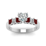 Load image into Gallery viewer, white-gold-heart-white-diamond-engagement-wedding-ring-with-red-ruby-in-prong-set-FDENS1027HTRGRUDRANGLE5-NL-WG_3d1b36db-7aec-4dad-b48a-612974dc7f03
