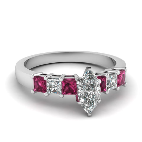 white-gold-marquise-white-diamond-engagement-wedding-ring-with-dark-pink-sapphire-in-prong-set-FDENS1027MQRGSADRPI-NL-WG