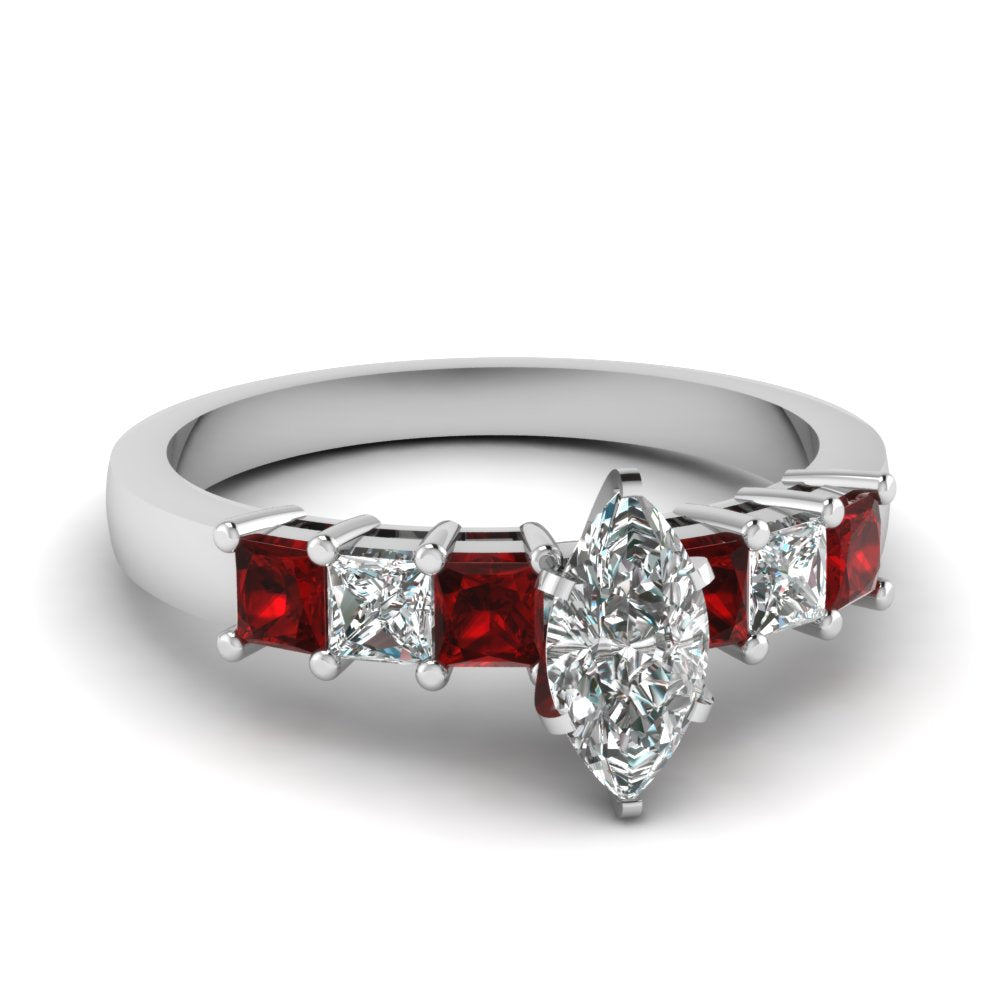 white-gold-marquise-white-diamond-engagement-wedding-ring-with-red-ruby-in-prong-set-FDENS1027MQRGRUDR-NL-WG