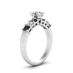 Load image into Gallery viewer, white-gold-oval-white-diamond-engagement-wedding-ring-with-black-diamond-in-prong-set-FDENS1027OVRGBLACKANGLE2-NL-WG
