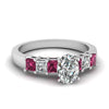 Load image into Gallery viewer, white-gold-oval-white-diamond-engagement-wedding-ring-with-dark-pink-sapphire-in-prong-set-FDENS1027OVRGSADRPI-NL-WG