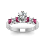 Load image into Gallery viewer, white-gold-oval-white-diamond-engagement-wedding-ring-with-dark-pink-sapphire-in-prong-set-FDENS1027OVRGSADRPIANGLE5-NL-WG_ea2b444d-136e-41c4-8e74-ab0599717675
