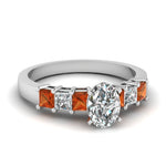 Load image into Gallery viewer, white-gold-oval-white-diamond-engagement-wedding-ring-with-orange-sapphire-in-prong-set-FDENS1027OVRGSAOR-NL-WG
