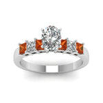 Load image into Gallery viewer, white-gold-oval-white-diamond-engagement-wedding-ring-with-orange-sapphire-in-prong-set-FDENS1027OVRGSAORANGLE5-NL-WG_36eb08dd-f398-4acb-b2e1-1a960d441c95
