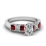 Load image into Gallery viewer, white-gold-oval-white-diamond-engagement-wedding-ring-with-red-ruby-in-prong-set-FDENS1027OVRGRUDR-NL-WG_5907ef3d-216d-4c36-a7fb-c06d201b08e9
