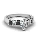 Load image into Gallery viewer, white-gold-pear-white-diamond-engagement-wedding-ring-with-black-diamond-in-prong-set-FDENS1027PERGBLACK-NL-WG_ccac9365-f2e8-48ca-860b-109f0b21bbf8
