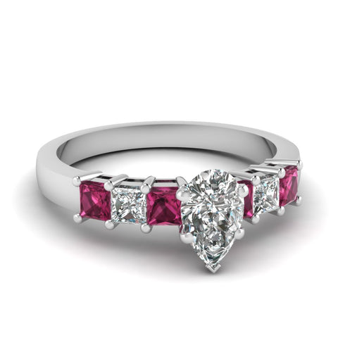 white-gold-pear-white-diamond-engagement-wedding-ring-with-dark-pink-sapphire-in-prong-set-FDENS1027PERGSADRPI-NL-WG