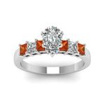 Load image into Gallery viewer, white-gold-pear-white-diamond-engagement-wedding-ring-with-orange-sapphire-in-prong-set-FDENS1027PERGSAORANGLE5-NL-WG_e5714cee-2d83-40dd-ac23-d74e20a7efe8
