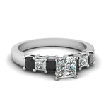 Load image into Gallery viewer, white-gold-princess-white-diamond-engagement-wedding-ring-with-black-diamond-in-prong-set-FDENS1027PRRGBLACK-NL-WG
