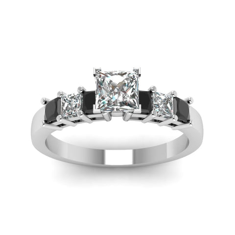 white-gold-princess-white-diamond-engagement-wedding-ring-with-black-diamond-in-prong-set-FDENS1027PRRGBLACKANGLE5-NL-WG