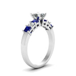 Load image into Gallery viewer, white-gold-princess-white-diamond-engagement-wedding-ring-with-blue-sapphire-in-prong-set-FDENS1027PRRGSABLANGLE2-NL-WG
