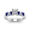 Load image into Gallery viewer, white-gold-princess-white-diamond-engagement-wedding-ring-with-blue-sapphire-in-prong-set-FDENS1027PRRGSABLANGLE5-NL-WG