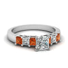 Load image into Gallery viewer, white-gold-princess-white-diamond-engagement-wedding-ring-with-orange-sapphire-in-prong-set-FDENS1027PRRGSAOR-NL-WG