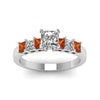Load image into Gallery viewer, white-gold-princess-white-diamond-engagement-wedding-ring-with-orange-sapphire-in-prong-set-FDENS1027PRRGSAORANGLE5-NL-WG